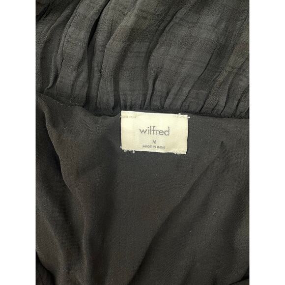 Aritzia Wilfred Black Tiered Fit Flair Dress Size‎ M Fairy Witchy Whimsigoth - Picture 3 of 5